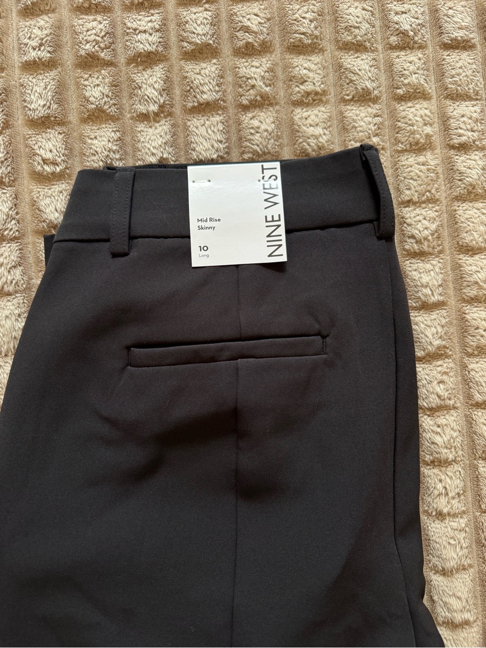Nine West Black Mid-Rise Skinny Slacks